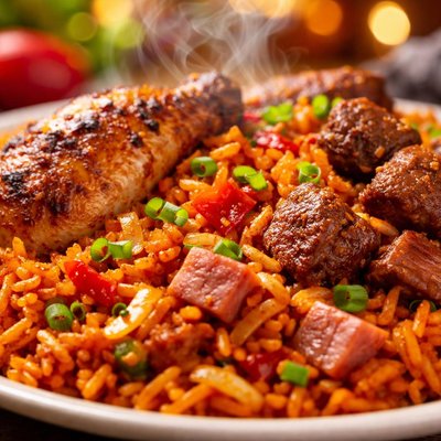 Image of Jollof Rice Rice W Chicken Ham Beef