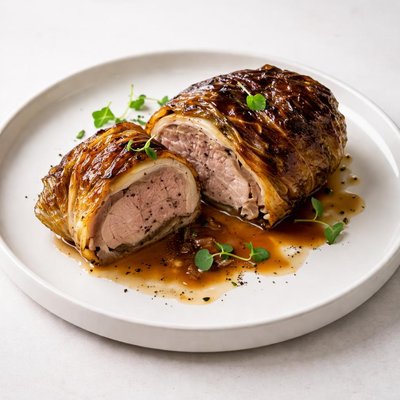 Image of Juicy Tender Cabbage Wrapped Pork Roast