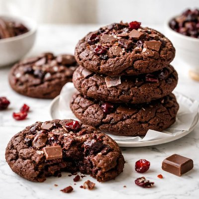 Image of Jumbo Double Chocolate Cranberry Cookies