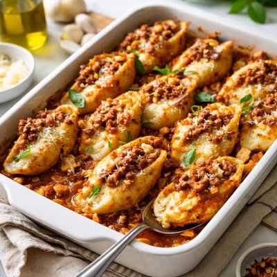 Image of Jumbo Shells Stuffed with Cheese with Meat