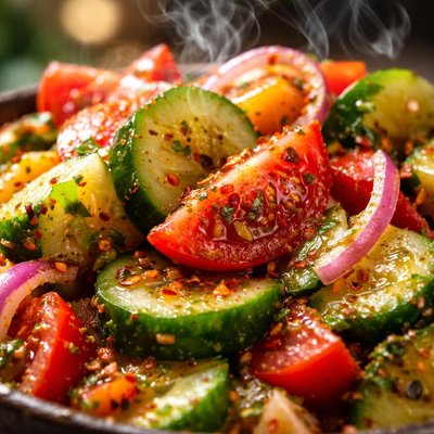 Image of Jungle Juice Cucumber and Tomato Salad