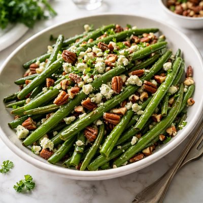 Image of Junior League Green Beans with Pecans and Bleu Cheese