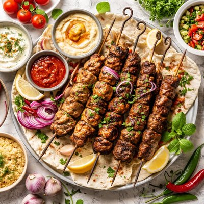 Image of Kabab Kebabs or Middle Eastern Skewers