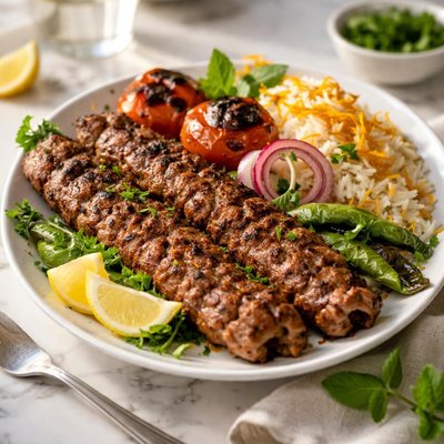 Image of Kabab Kubideh Persian Grilled Ground Meat