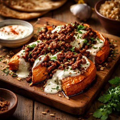 Image of Kaddo Bourani Afghani Baked Pumpkin with Yogurt Sauce