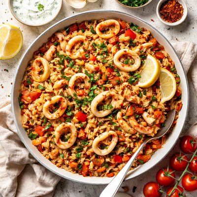 Image of Kalamaria Pilafi Squid Pilaf