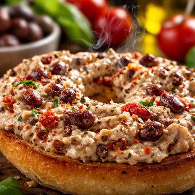Image of Kalamata Olive and Sun Dried Tomato Bagel Smear