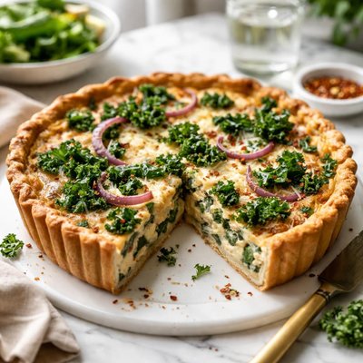 Image of Kale and Onion Quiche