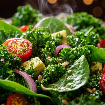 Image of Whole30 Kale and Spinach Salad