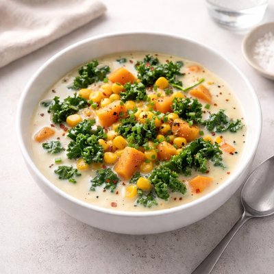 Image of Kale Corn and Sweet Potato Chowder