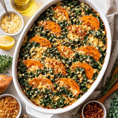 Image of Kale Sweet Potato Gratin