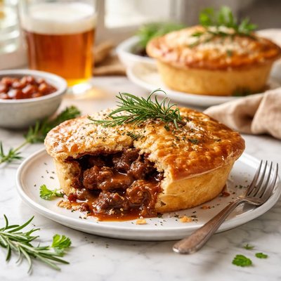 Image of Kangaroo and Beer Pie with Damper Pastry