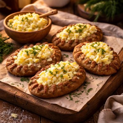 Image of Karjalan Piirakka Karelian Pie with Egg Butter