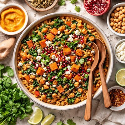 Image of Kasha Patate Sucree or Kasha Pilaf with Sweet Potato Puree and a