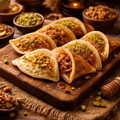 Image of Katayef Stuffed Pancakes Middle East Palestine