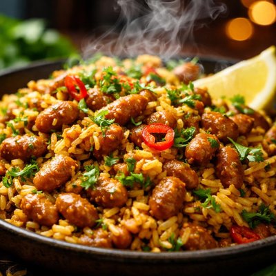 Image of Kedgeree Curry Curried Pinto Beans and Rice