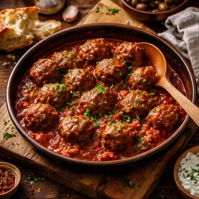 Image of Keftaides Me Saltsa Meatballs in Sauce