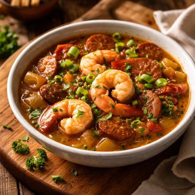 Image of Keto Shrimp and Sausage Gumbo