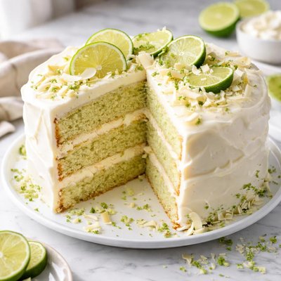 Image of Key Lime Cake with White Chocolate Frosting Paula Deen