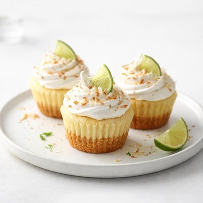 Image of Key Lime Pie Cupcakes with Coconut Meringue