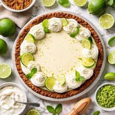 Image of Key Lime Pie with a Gingersnap Crust