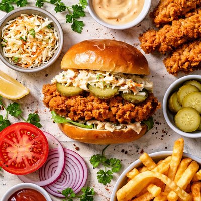 Image of Vegetarian KFC Style Fried Chicken Sandwich