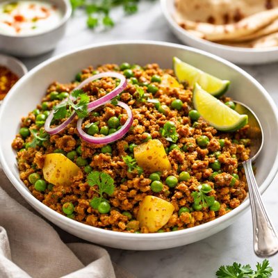 Image of Kheema with Potatoes and Peas