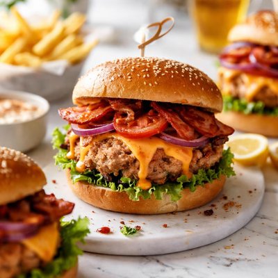 Image of Kickin Bacon Cheddar Turkey Burgers