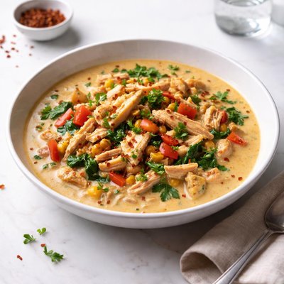 Image of Kickin Creamy Chicken Stew in a Slow Cooker