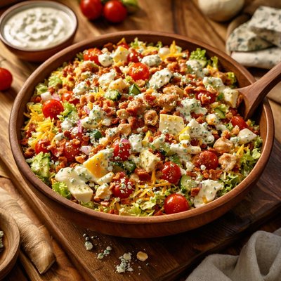 Image of Kid Friendly Chop Chop Salad with Creamy Blue Cheese or Butterm