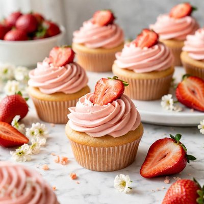 Image of Kid Pleasing Strawberry Cupcakes