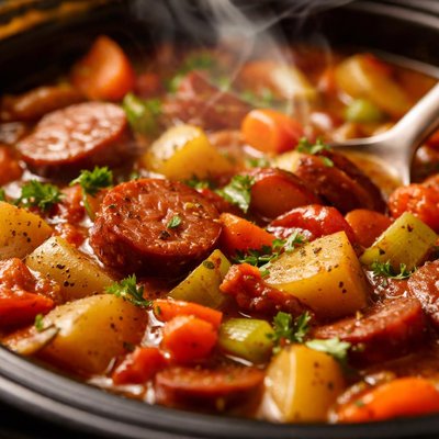 Image of Kielbasa Stew Crock Pot