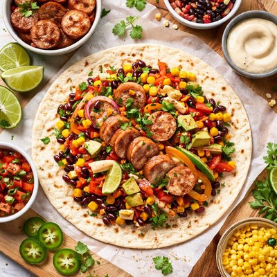 Image of King Creole Sausage and Bean Wrap