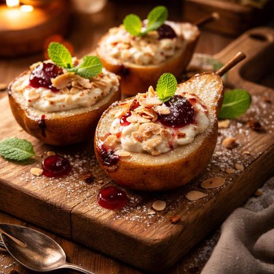 Image of Kirsch Cream Baked Pears
