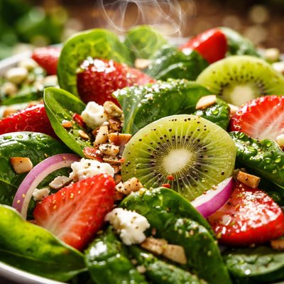 Image of Kiwi Strawberry Spinach Salad