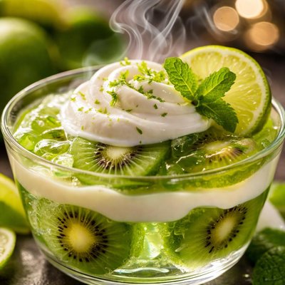 Image of Kiwifruit Lime Jello with Yogurt