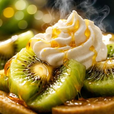 Image of Kiwis with Honey and Whip Cream