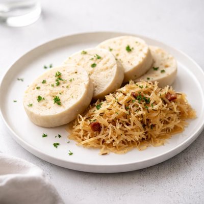 Image of Knedlicky Zeli Dumplings and Sauerkraut