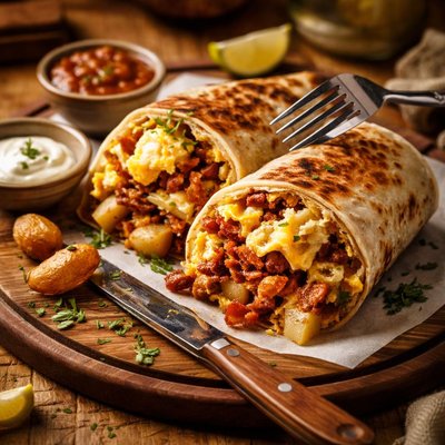 Image of Knife and Fork Breakfast Burrito