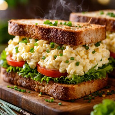 Image of Knife Fork Egg Salad Sandwiches with Chives