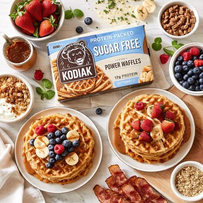 Image of Waffles de Proteína Kodiak sin lácteos.
