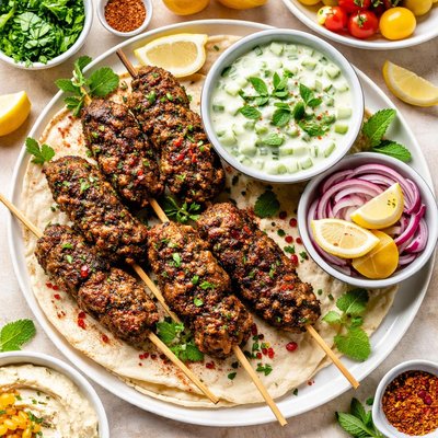 Image of Kofte Kebabs with Cucumber Mint Sauce