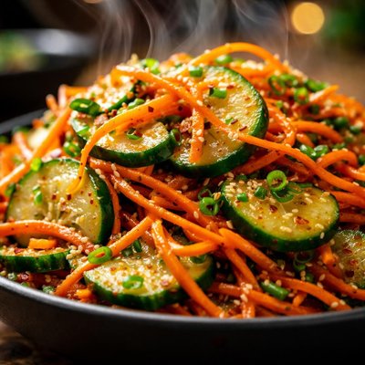 Image of Korean Carrot and Cucumber Salad