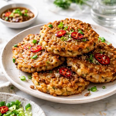 Image of Korean Moong Bean Pancakes Pindaetuk