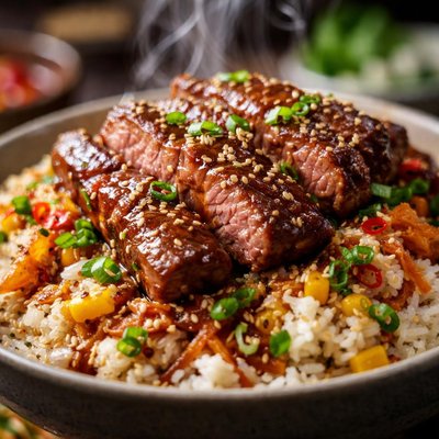 Image of Korean Rice and Steak