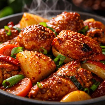 Image of Korean Spicy Chicken and Potato Tak Toritang