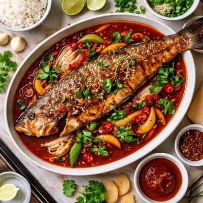 Image of Korean Style Whole Fish Spicy