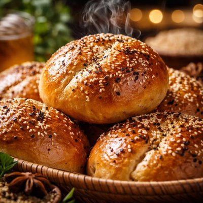 Image of Krachel Moroccan Sweet Rolls with Anise and Sesame