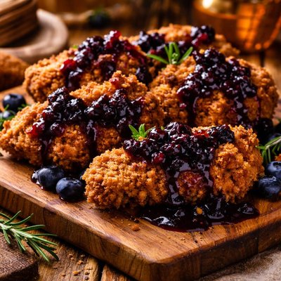 Image of Krispy Chicken with Blueberry Sauce