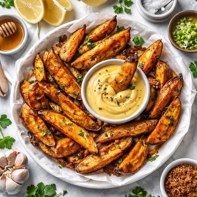 Image of Kumera Wedges with a Honey Mustard Dip